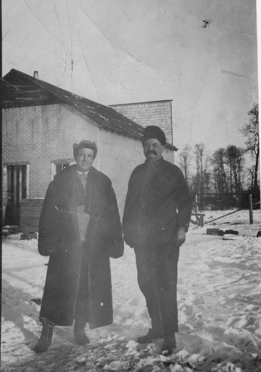 Alfred and Hubert (Rousseau) Brooks in Peace River 1920's